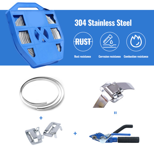 RupXinSplend Steel Strapping Banding-Kit - Pallet Packaging Metal Stainless  Banding Tool Screw-Type Tensioner&Cutting&Pliers, 3/4*100Ft Band Coil,  100pcs Ear-Lock Buckles for High Tensile Packing : : Industrial &  Scientific