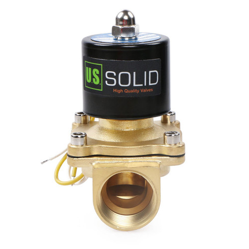 U.S. Solid Electric Solenoid Valve- 1" 110V AC Solenoid Valve Brass Body Normally Closed, VITON SEAL