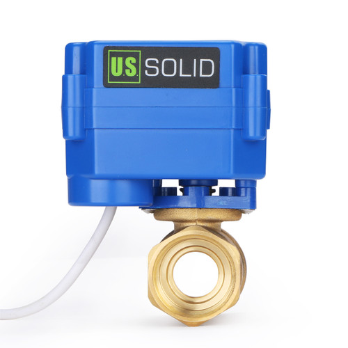 U.S. Solid Motorized Ball Valve- 3/4” Brass Electrical Ball Valve with Standard Port, 9-24 V DC, 2 Wire Reverse Polarity