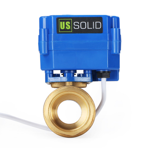 U.S. Solid Motorized Ball Valve- 1” Brass Electrical Ball Valve with Standard Port, 9-24 V DC, 2 Wire Reverse Polarity