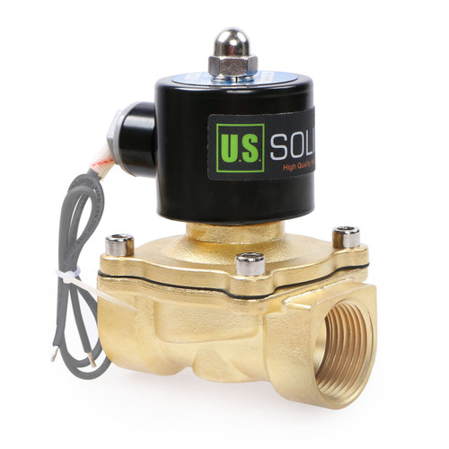 Solid Viton Gasket Solenoid Valve by U.S Solid Brass standard USA pipe thread USS2-00051 1/4 NPT Brass Electric Solenoid Valve 12VDC Normally Closed VITON Direct Acting