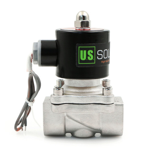 U.S. Solid Electric Solenoid Valve- 3/4" 24V DC Solenoid Valve Stainless Steel Body Normally Closed, VITON SEAL