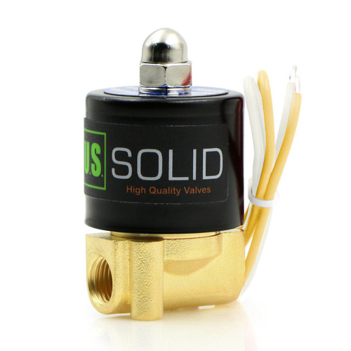 U.S. Solid Electric Solenoid Valve- 1/4" 110V AC Solenoid Valve Brass Body Normally Closed, VITON SEAL
