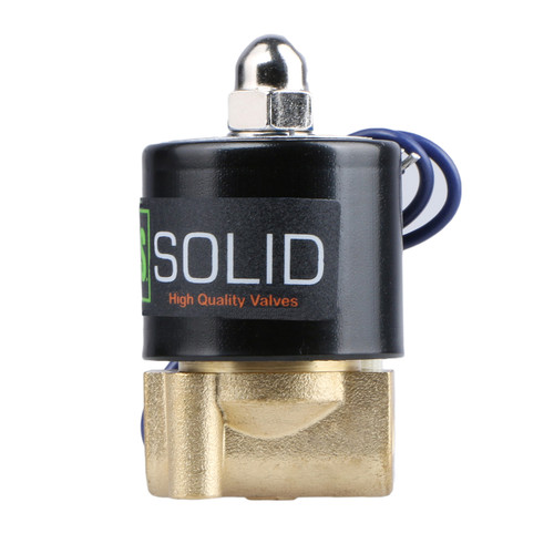 U.S. Solid Electric Solenoid Valve- 1/8" 12V DC Solenoid Valve Brass Body Normally Closed, NBR SEAL