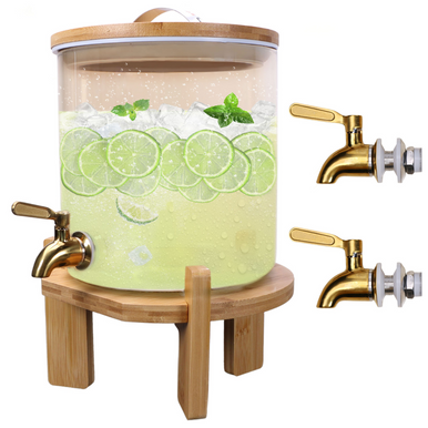 Glass Drink Dispenser For Fridge, 1 Gallon Beverage Dispenser With  Water,With Faucet,Juice Dispenser For BBQ, Picnic, Parties And Events,Large  Capacity, Leak Proof, Easy To Clean And Maintain, With A Variety Of Colors