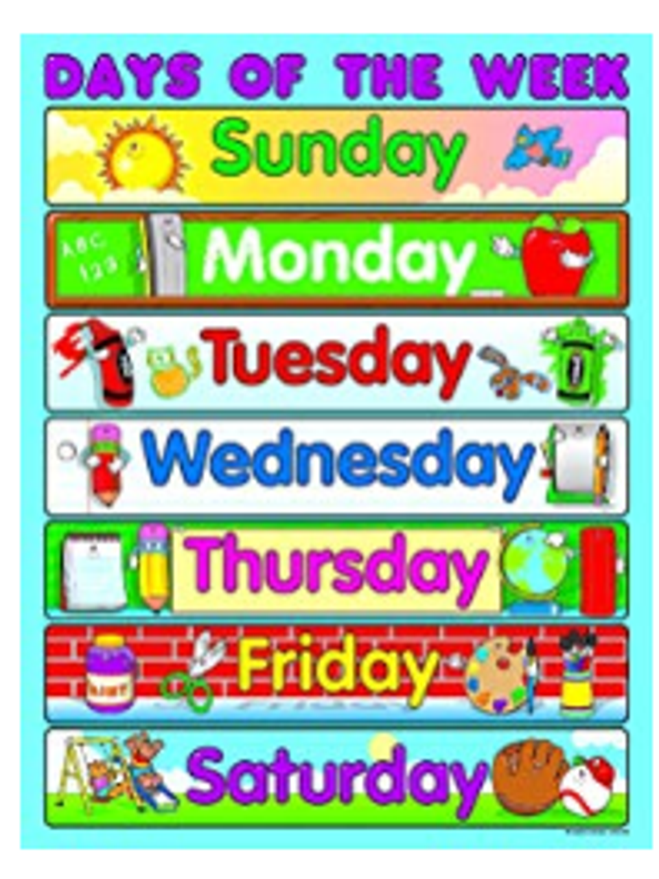 Days of the Week Chart - The Teachers Outlet