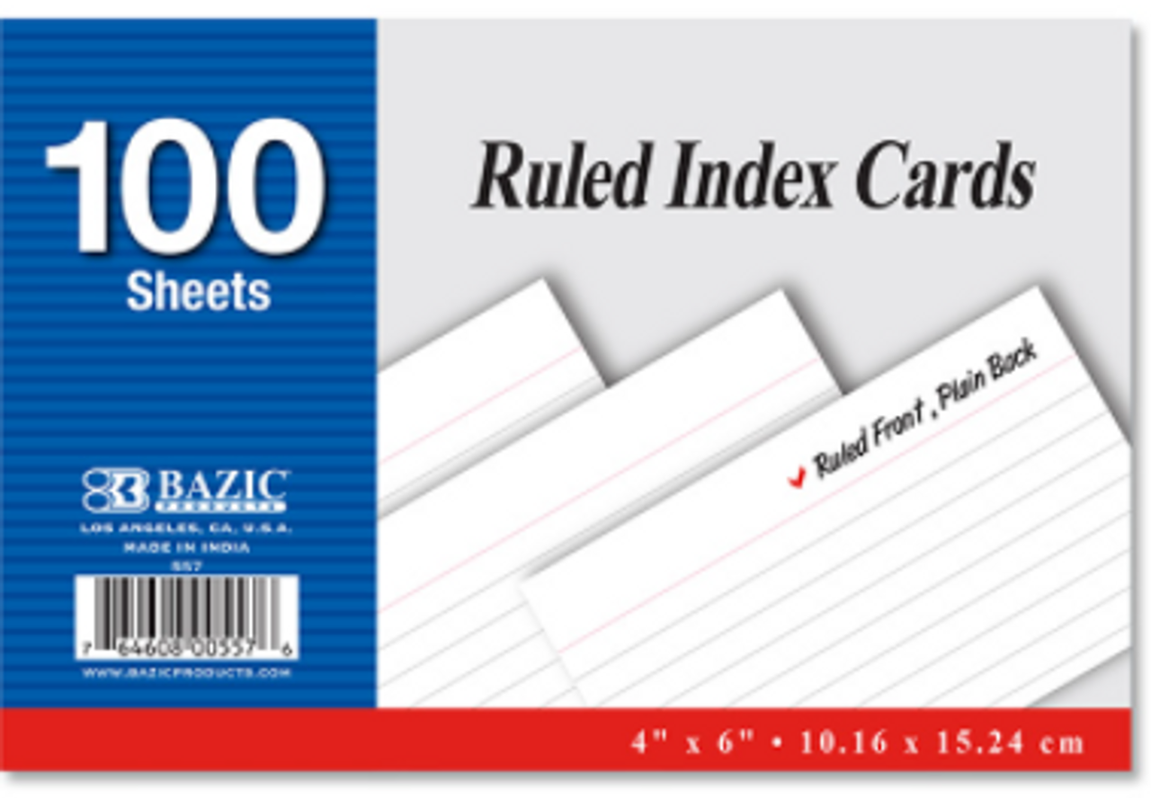 Index cards 4x6
