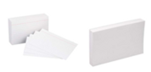 3x5 Index cards ruled or unruled