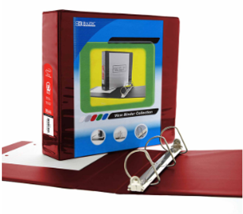 Bazic 2 in and 3 in D Ring Burgundy View Binder