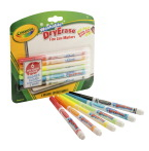 Crayola Dry Erase Fine Line Washable 6 pk