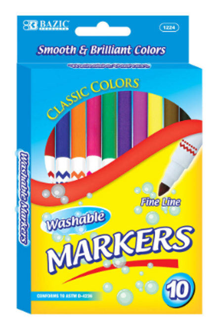 Bazic 10 color Super Tip Markers