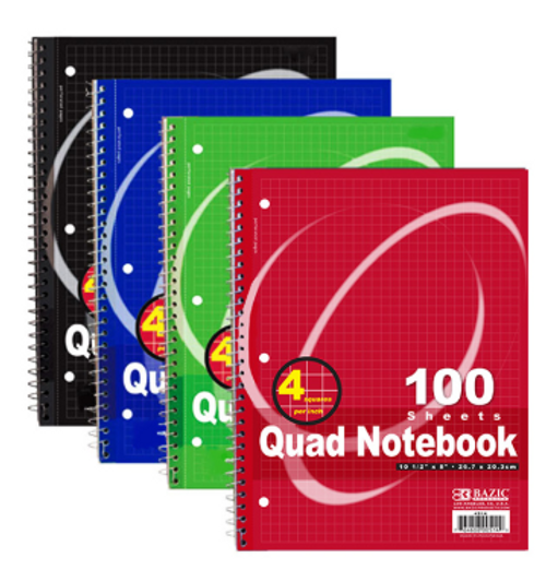 Bazic Quad Ruled Spiral