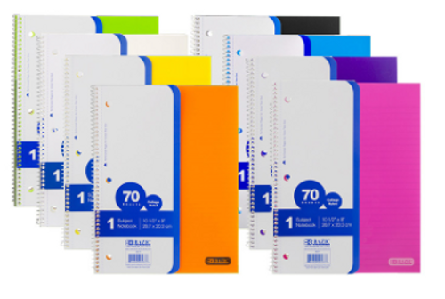 Spiral 1 subject Poly cover Notebook