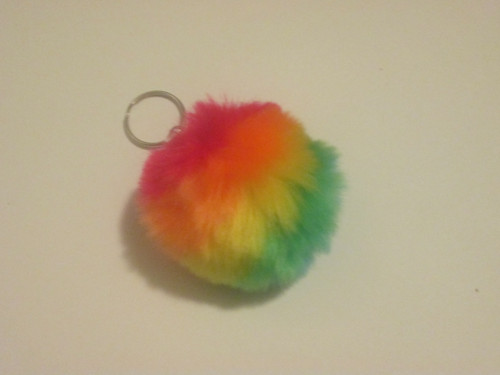 Rainbow Pom Pom Keychain