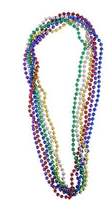 33" 7mm metallic bead necklace