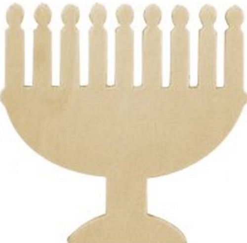 Menorah Wood Cut out 1 pc