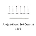 Carbide Burs. FG-1558 Short Shank Straight Round End Crosscut. 10 pcs.