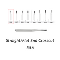 Carbide Burs. FG-556 Short Shank Straight/Flat End Crosscut. Clinic Pack of 100 pcs/bag