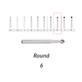 Carbide Burs. FG-6 Short Shank Round. 10 pcs.