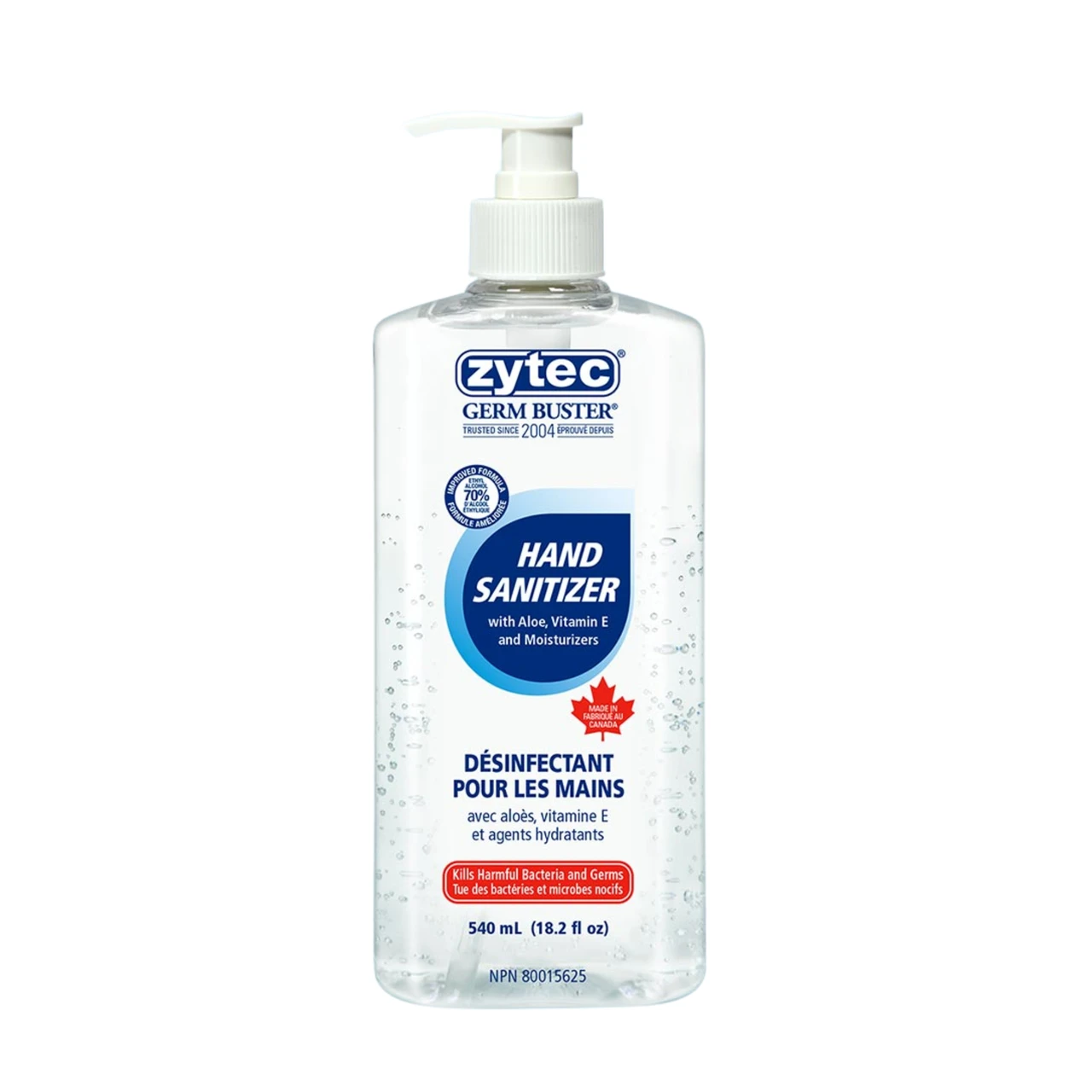 Zytec Germ Buster Hand Sanitizer with Pump, 540 mL (18.2 fl oz ...