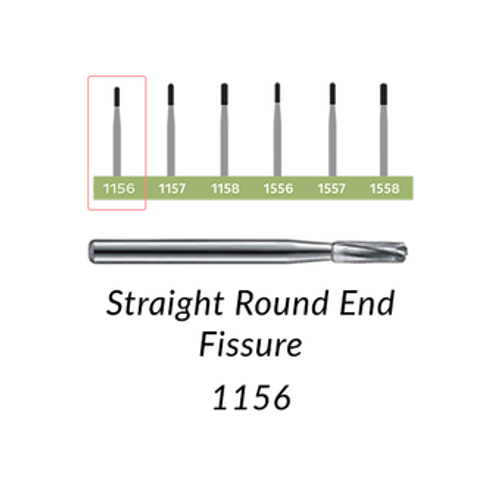 Carbide Burs. FG-1156 Straight Round End Fissure. 10 pcs.
