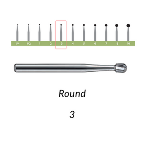 Carbide Burs. FG-3 Round. 10 pcs.