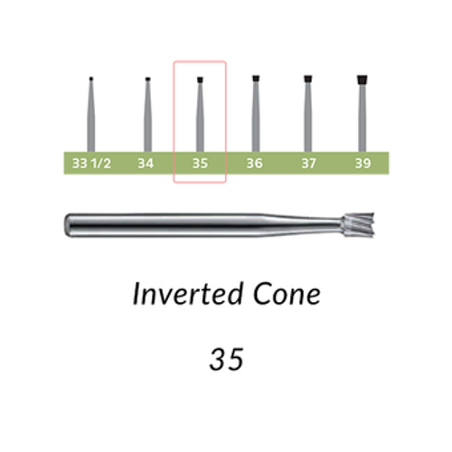 Carbide Burs. FG-35 Inverted Cone. 10 pcs.