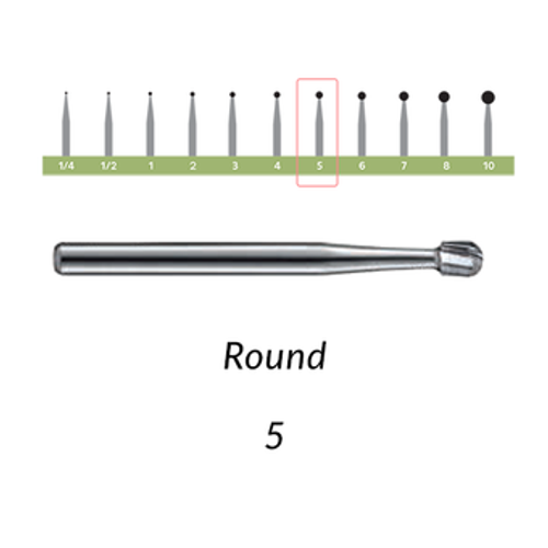 Carbide Burs. FG-5 Round. 10 pcs.