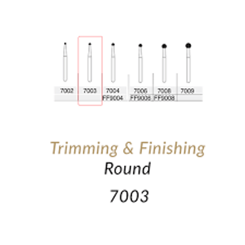 SS White Carbide Burs. FG-7009 12 Blades Round Trimming & Finishing. 5 pcs.