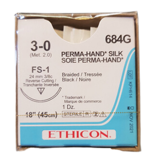 Sutures Ethicon 3/0 Silk FS-1 684G