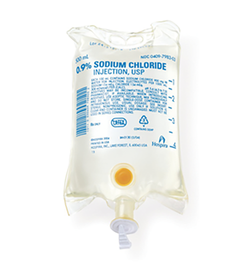Saline 0.9% Sodium Chloride 500ml Bag