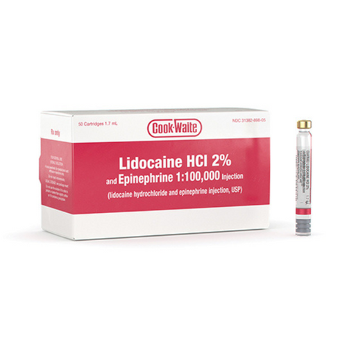 Lidocaine 1:100M Anaesthetic 50/Bx (Red)