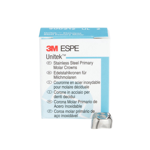 3M Unitek Stainless Steel Primary Molar Crowns, Second Primary Molar, 5 Crowns
