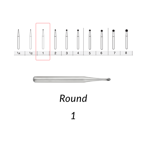 Carbide Burs. FG-1 Round. Clinic Pack of 100 pcs/bag