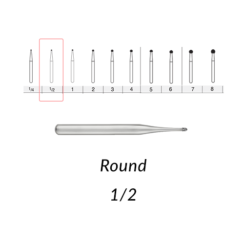 Carbide Burs. FG-1/2 Round.  Clinic Pack of 100  pcs/bag