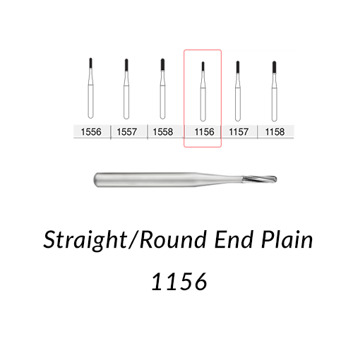 Carbide Burs. FG-1156 Straight Round End Plain. 10 pcs.