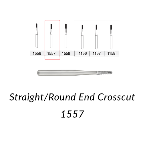 Carbide Burs. FG-1557 Straight Round End Crosscut. 10 pcs.