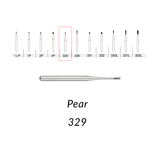 Carbide Burs. FG-329 Pear Shape. 10 pcs.
