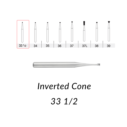 Carbide Burs. FG-33 1/2 Inverted Cone. 10 pcs.