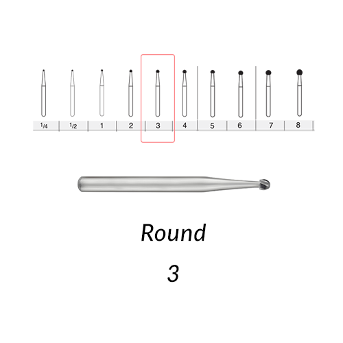 Carbide Burs. FG-3 Round. 10 pcs.