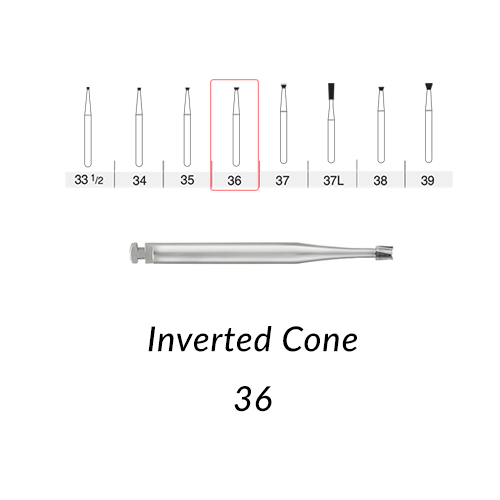 Carbide Burs. RA-36 Inverted Cone. 10 pcs