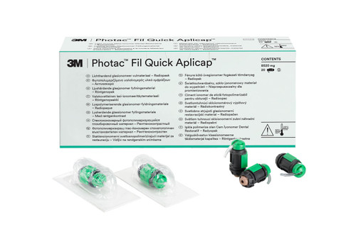 3M Photac Fil Quick Aplicap Light-Cured Glass Ionomer Restorative, 20/Box