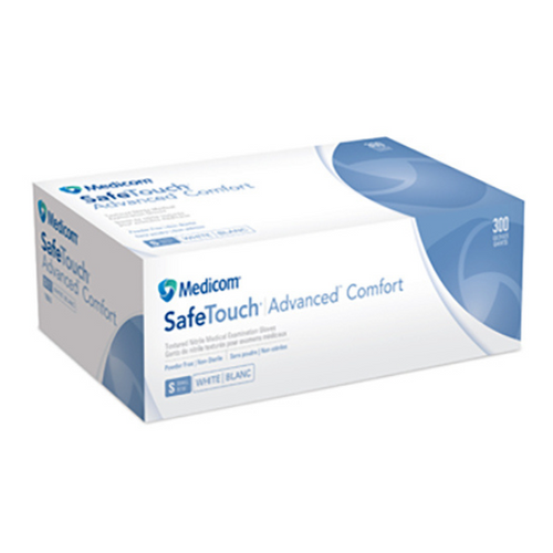 SafeTouch Advanced Comfort Nitrile Gloves, White, 300/Box