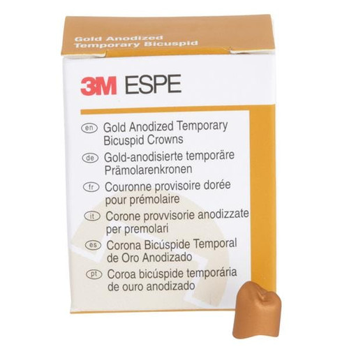 Unitek Gold Anodized Crowns Size 1 1st LRB Replacement Crowns 5/Box