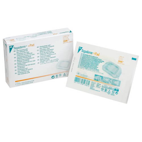 Tegaderm +Pad Film Island Dressing 3-1/2x4" Adhesive Non-Adherent Trans Abs LF