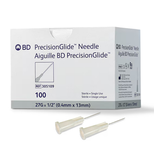 PrecisionGlide Hypodermic Needle 27Gx1/2" Gray Conventional 100/Box