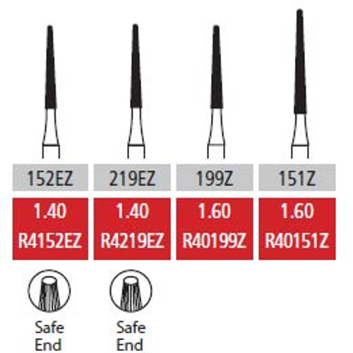 Alpen Carbide Bur Tungsten Friction Grip 219EZ 5/Pk