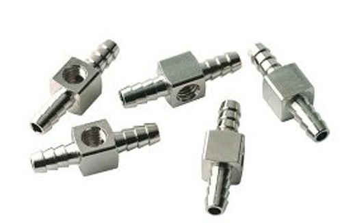 1/8" Barb x 10-32 Female x 1/8" Barb Tee; Pkg of 5