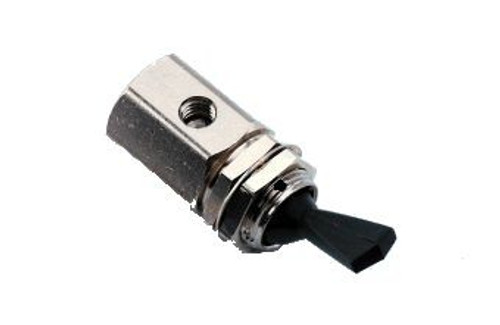 Toggle Valve, Momentary, 2-Way, Normally Closed, Black