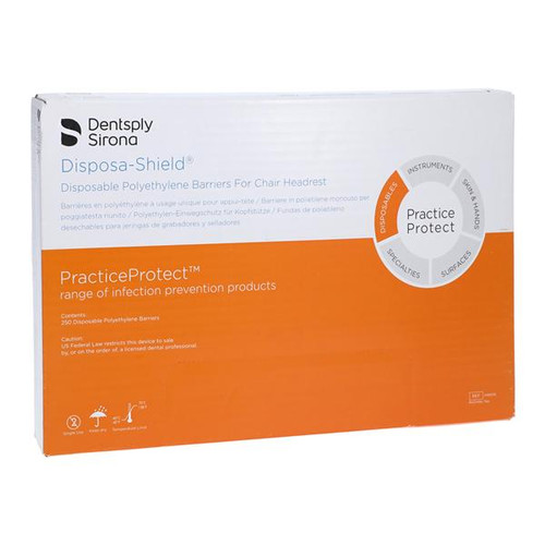 Disposa-Shield Hdrest Barrier 13 in x 13 in Polyethylene Wt Disposable 250/Box